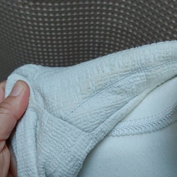 BELLE VERE off white suit blazer long sleeves button fake pockets size S - Picture 8 of 9